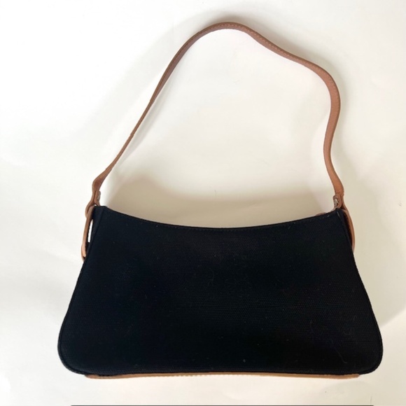 Vintage Shoulder Bag Y2k Cole Haan Mini Baguette Black Canvas Hampton Demi Purse - Picture 3 of 8